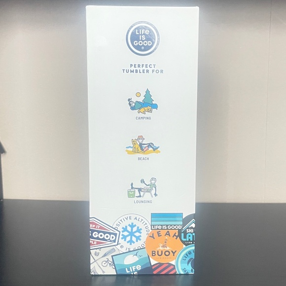 Life is Good  Stainless Steel insulated Tumbler with Straw 25oz stickers collage - Picture 3 of 7